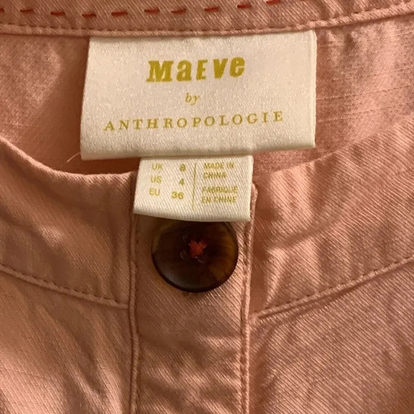 MAEVE by ANTHROPOLOGIE Alanis Belted Blouse in Peach - Picture 4 of 7